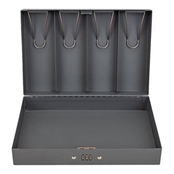  Ящик для денег BRAUBERG 290457 80х195х290мм, кодовый замок, темно-серый 