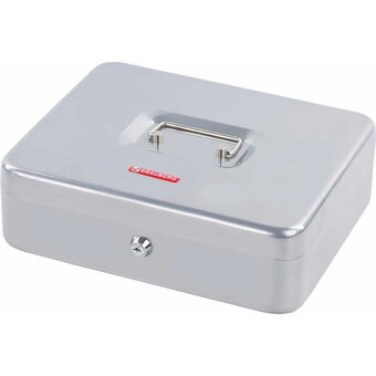  Ящик для денег BRAUBERG 291060 90х240х300мм, ключевой замок, серебристый 