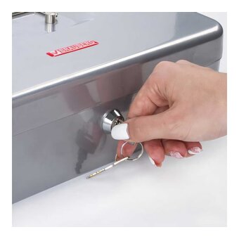  Ящик для денег BRAUBERG 291060 90х240х300мм, ключевой замок, серебристый 