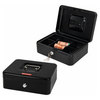  Ящик для денег BRAUBERG 291349 90х180х250мм, ключевой замок, черный 