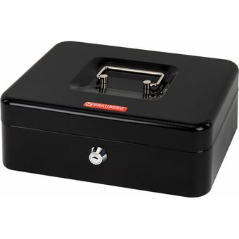  Ящик для денег BRAUBERG 291349 90х180х250мм, ключевой замок, черный 