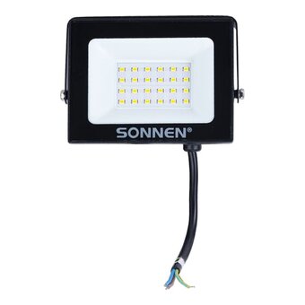  Прожектор светодиодный SONNEN 238412 20Вт, 6500К, 1600Лм, 20м2, IP65, 122x84x26мм, черный 