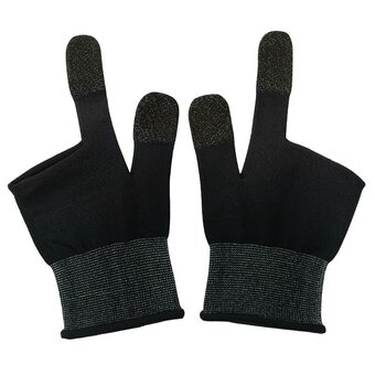  Напальчники для мобильных игр HOCO GA21 Eagle Claw silver fiber two-finger gaming gloves черный 