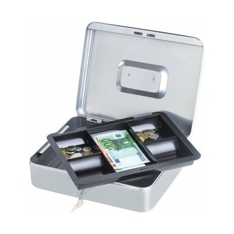  Ящик для денег BRAUBERG 291060 90х240х300мм, ключевой замок, серебристый 