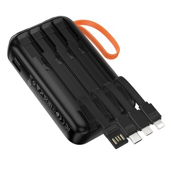  Аккумулятор внешний резервный HOCO J151 Spirit dual lighting four-cable 10000mAh черный 