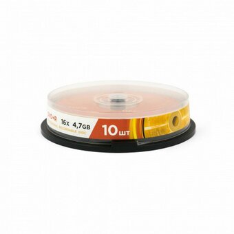  Диск DVD+R MIREX UL130013A1L, 4,7Гб, 16x, Cake Box (упаковка на шпиле) 10шт 