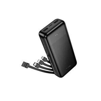  Аккумулятор внешний резервный HOCO J163A Wonderful with 4 cables 20000mAh черный 