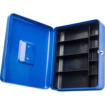  Ящик для денег BRAUBERG 290336 90х240х300мм, ключевой замок, синий 