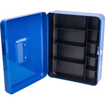  Ящик для денег BRAUBERG 290336 90х240х300мм, ключевой замок, синий 