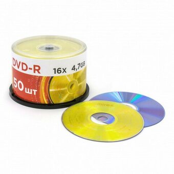  Диск DVD-R MIREX UL130003A1B, 4,7Гб, 16x, Cake Box (упаковка на шпиле) 50шт 