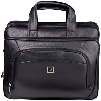  Сумка портфель BRAUBERG 240399 Carbon 32х41х12см экокожа, черная 