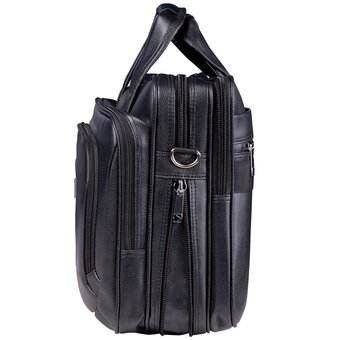  Сумка портфель BRAUBERG 240399 Carbon 32х41х12см экокожа, черная 