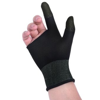  Напальчники для мобильных игр HOCO GA21 Eagle Claw silver fiber two-finger gaming gloves черный 