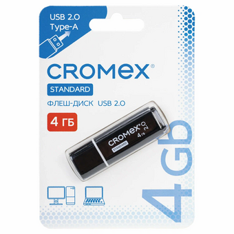  USB-флешка CROMEX 514156 Standard 4Gb USB 2.0, черный 