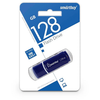  USB-флешка SMARTBUY SB128GBCRW-Bl Crown 128Gb USB 3.0, синий 