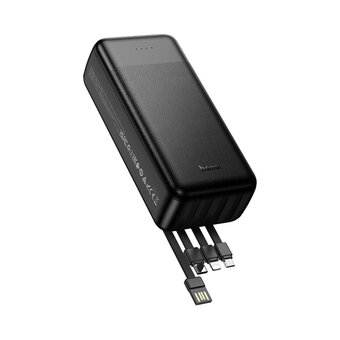  Аккумулятор внешний резервный HOCO J163B Wonderful with 4 cables 30000mAh черный 
