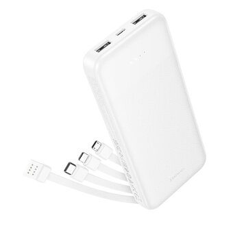  Аккумулятор внешний резервный HOCO J163 Wonderful with 4 cables 10000mAh белый 