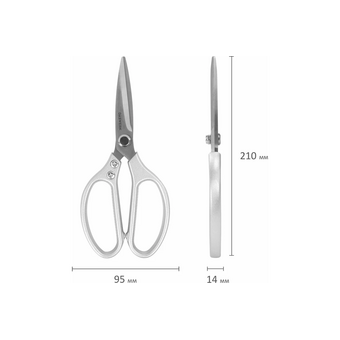  Ножницы кухонные DASWERK 608900 210мм, удлиненное лезвие, металлические ручки 
