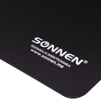  Коврик для мыши Sonnen 513309 Black, резина + ткань, 220х180х3мм 