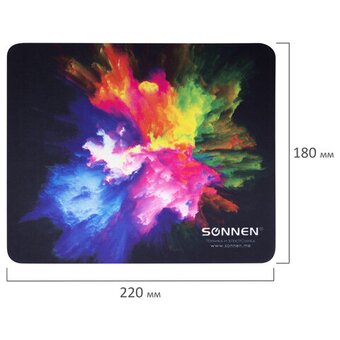  Коврик для мыши Sonnen 513291 Explosive, резина + ткань, 220х180х3мм 