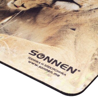  Коврик для мыши Sonnen 513310 Lions, резина + ткань, 220х180х3мм 