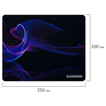  Коврик для мыши Sonnen 513958 Neon wave резина + ткань, 250х200х2мм 