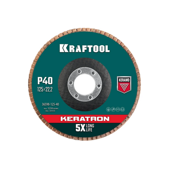  Лепестковый шлифкруг Kraftool 36598-125-40 универсальный, 125мм, 22.2мм 