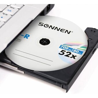  Диск CD-R SONNEN 513531, 700Mb, 52x, Cake Box (упаковка на шпиле) 25шт 