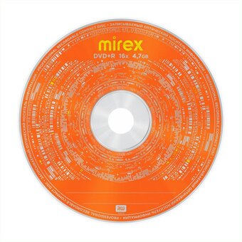  Диск DVD+R MIREX UL130013A1T, 4,7Гб, 16x, Bulk (термоусадка без шпиля) 50шт 