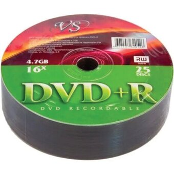  Диск DVD+R VS VSDVDPRS2501, 4,7Гб, 16x, Bulk (термоусадка без шпиля) 25шт VSDVD 