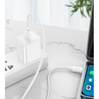  Дата-кабель Hoco X96 hyper 60W fast charging data cable type-c tp type-c white 
