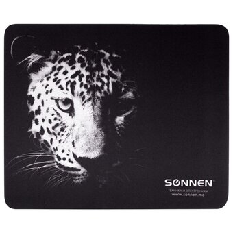  Коврик для мыши Sonnen 513314 Leopard, резина + ткань, 220х180х3мм 