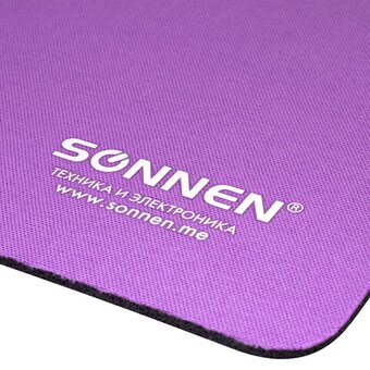  Коврик для мыши Sonnen 513307 Purple, резина + ткань, 220х180х3мм 
