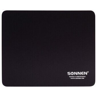  Коврик для мыши Sonnen 513309 Black, резина + ткань, 220х180х3мм 