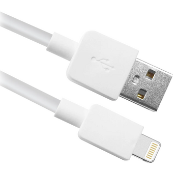  Кабель DEFENDER 87496 AM-Lightning ACH02-01L, 1m, пакет, белый 