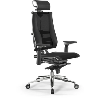  Кресло руководителя Метта Yoga 4DF B2-14D-YM93+Infinity (Z509232364) черный сет/ткань/экокожа с подголов. крестов. алюминий хром 