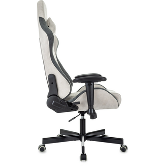  Кресло игровое Knight Regal Fabric светло-серый/серый искусственная замша крестов. металл 