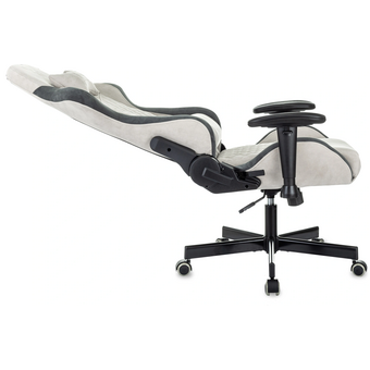  Кресло игровое Knight Regal Fabric светло-серый/серый искусственная замша крестов. металл 