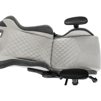  Кресло игровое Knight Regal Fabric светло-серый/серый искусственная замша крестов. металл 