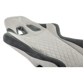  Кресло игровое Knight Regal Fabric светло-серый/серый искусственная замша крестов. металл 