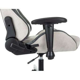  Кресло игровое Knight Regal Fabric светло-серый/серый искусственная замша крестов. металл 