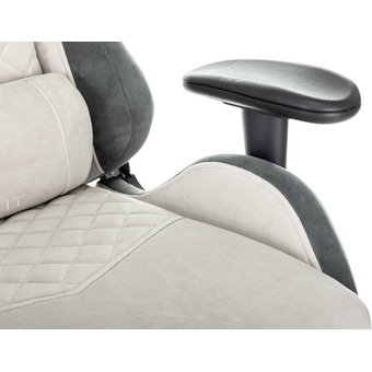  Кресло игровое Knight Regal Fabric светло-серый/серый искусственная замша крестов. металл 