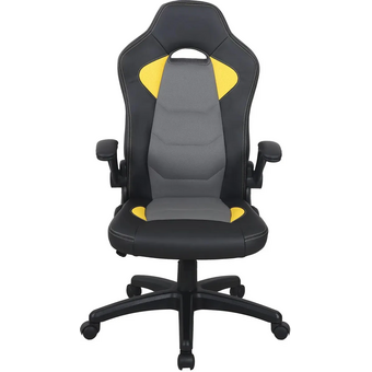  Кресло игровое BRABIX Skill GM-005 (532494) экокожа, черное/желтое 