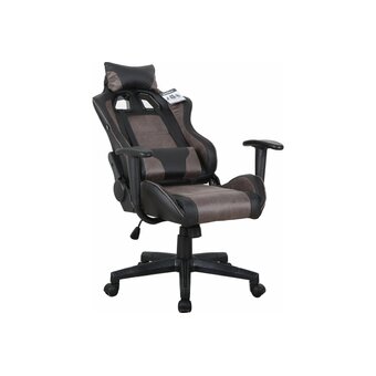  Кресло игровое BRABIX GT Racer GM-100 (531819) ткань, экокожа, черное/коричневое 