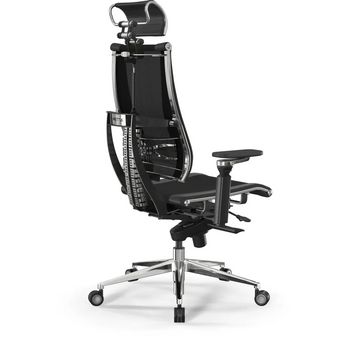  Кресло руководителя Метта Yoga 4DF B2-14D-YM93+Infinity (Z509232364) черный сет/ткань/экокожа с подголов. крестов. алюминий хром 