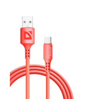  USB кабель DEFENDER F207 (87106RED) TypeC, red, 1м, 2.4А 