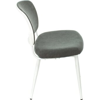  Стул Бюрократ KF-8W_2 (KF-8W/Fabric/Grey_2) серый металл белый на ножках 