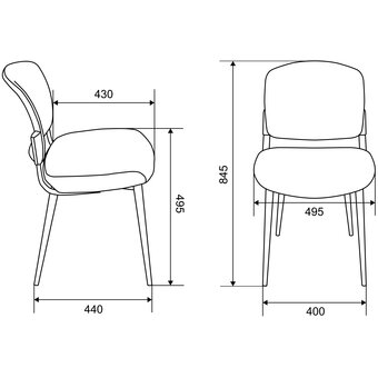  Стул Бюрократ KF-8W_2 (KF-8W/Fabric/Grey_2) серый металл белый на ножках 