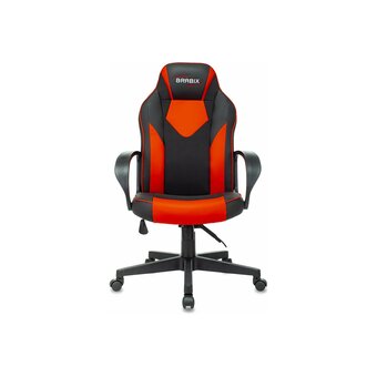  Кресло игровое BRABIX Game GM-017 (532642) экокожа/ткань, черное/красное 