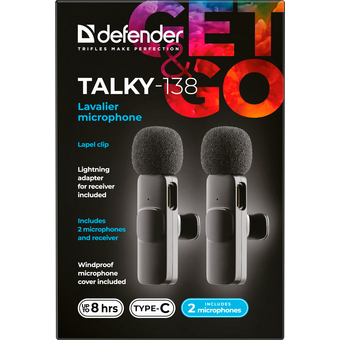  Петличный микрофон DEFENDER Talky-138 (64152) черный 